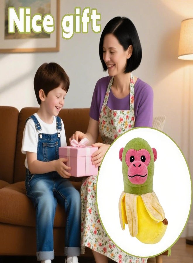TBKETR Italian Brainrot,Tung Tung Tung Sahur Plushies Toy 13inch for Fans Gift, Soft Stuffed Animal Pillow for Home Kids' Bedroom Decor, Birthday Christmas Choice for Boys Girls(Banana Monkey) - Image 4
